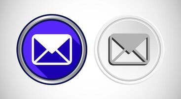 Envelope Email Icon Rounded Button Design Illustration vector