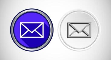 Envelope Email Icon Rounded Button Design Illustration vector
