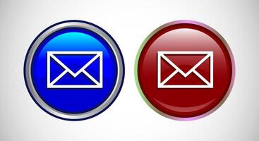 Envelope Email Icon Rounded Button Design Illustration vector