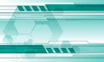 Abstract technology green white cyber futuristic geometric creative design modern background vector