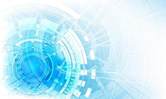 Abstract technology blue circular system cyber futuristic on white design modern creative background vector