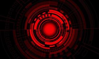 Abstract technology red circular system cyber futuristic on black design modern creative background vector