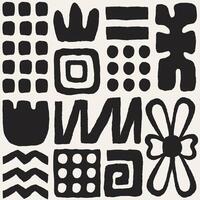 Scandinavian Abstract Black and White Seamless Pattern vector
