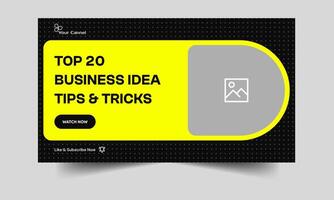 Fully editable thumbnail banner design, daily business idea tips and tricks cover banner design, profitable business idea thumbnail banner design vector
