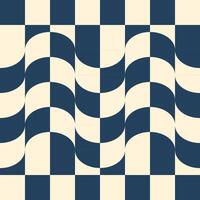 Abstract seamless pattern with grid, wavy swirl in 1970 trippy style. Hand drawn illustration. Groovy Background. Trendy modern print for fabric, wallpaper, packaging paper, backgrounds and decor. vector