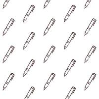 Pen seamless pattern in simple doodle style. Hand drawn wallpaper design for school. illustration on a white background. vector