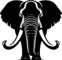 Elephant front facing Silhouette isolated on white background Minimalist elephant shape icon vector