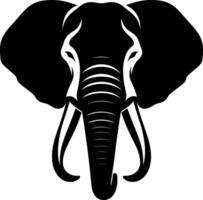 Elephant front facing Silhouette isolated on white background Minimalist elephant shape icon vector