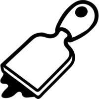 Construction spatula levels surface in monochrome. Construction tool for applying putty. Simple minimalistic in black ink drawing on white background vector