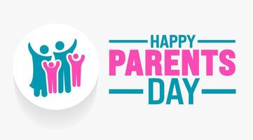 Happy Parents Day background template. Holiday concept. Use a background, banner, placard, card, and poster design template with text inscription and standard color. vector
