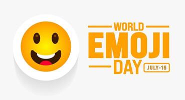 World Emoji Day background template. Holiday concept. Use a background, banner, placard, card, and poster design template with text inscription and standard color. vector