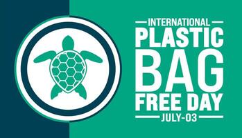 International Plastic Bag Free Day background template. Holiday concept. Use a background, banner, placard, card, and poster design template with text inscription and standard color. vector
