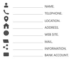 The card includes the person's name, email address, phone number, website, etc. vector