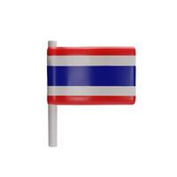 ilustración de 3d representación bandera de tailandia país símbolo de Asia país. nacional objeto con azul, blanco y rojo rayas. patriotismo y independencia firmar de tailandés cultura. vector