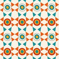 A pattern of triangles in blue, orange, and white vector