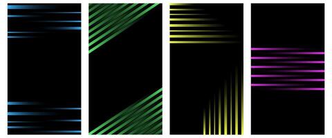 Abstract Gradient Poster Background Set. A minimalist cover template with a bright perspective of a collection of geometric shapes. vector