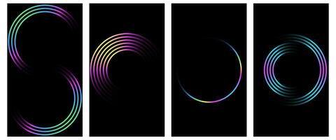 Abstract Gradient Poster Background Set. A minimalist cover template with a bright perspective of a collection of geometric shapes. vector
