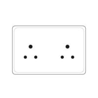 Power plug double Socket Outlet type K vector