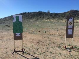 Target Shooting Practice, Targets Set Up in the Desert photo