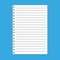 Blank lined notebook. vector