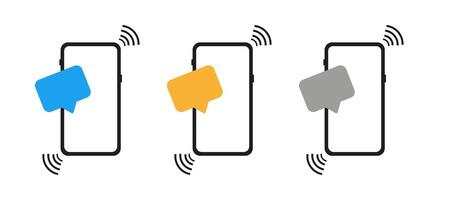 Set of phones with message. vector