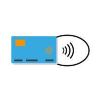 Payment by card with a chip vector