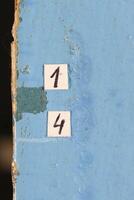 restoration of painting. fragment with probing in the process of restoration. photo
