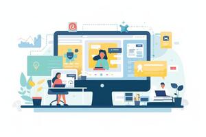 Remote Team Collaborating on Marketing Campaign via Calls and Project Management Tools photo