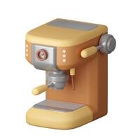 Coffee Maker Cartoon Style Isolated on a White Background. 3d illustration photo