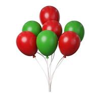 3d Christmas Balloon smoke icon. minimal decorative festive conical shape tree. New Year's holiday decor. 3d design element In cartoon style. Icon isolated on white background. 3d illustration photo