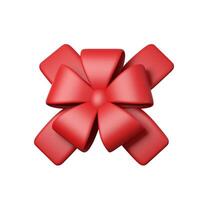 3d Christmas Ribbon icon. minimal decorative festive conical shape tree. New Year's holiday decor. 3d design element In cartoon style. Icon isolated on white background. 3d illustration photo