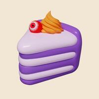 3d Halloween cake icon. Traditional element of decor for Halloween. icon isolated on gray background. 3d rendering illustration. Clipping path. photo