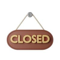 3d Color Hanging Open and Close Sign Board Set Plasticine Cartoon Style Isolated on a White Background. 3d illustration photo