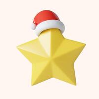 3d Christmas star icon. minimal decorative festive conical shape tree. New Year's holiday decor. 3d design element In cartoon style. Icon isolated on white background. 3D illustration photo