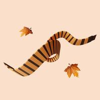 3d Autumn scarf. Golden fall. Season decoration. icon isolated on gray background. 3d rendering illustration. Clipping path. photo