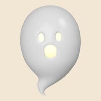 3d Halloween ghost icon. Traditional element of decor for Halloween. icon isolated on gray background. 3d rendering illustration. Clipping path. photo