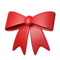 3d Christmas Ribbon icon. minimal decorative festive conical shape tree. New Year's holiday decor. 3d design element In cartoon style. Icon isolated on white background. 3d illustration photo