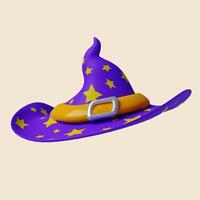 3d Halloween hat icon. Traditional element of decor for Halloween. icon isolated on gray background. 3d rendering illustration. Clipping path. photo