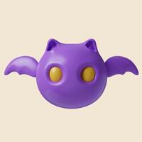 3d Halloween bat icon. Traditional element of decor for Halloween. icon isolated on gray background. 3d rendering illustration. Clipping path. photo