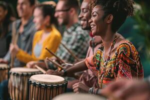 Diverse Team Building Drumming Workshop Promoting Unity, Rhythm, and Harmony photo
