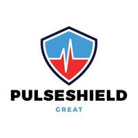 Pulse Shield Icon Logo Design Template vector