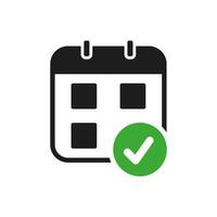calendar with checkmark icon vector