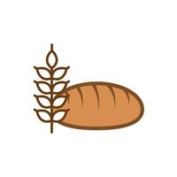 loaf of bread and wheat for bakery logo vector