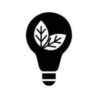 lightbulb with leaf ecology and green energy illustration vector
