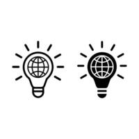 lightbulb with globe symbol icon vector