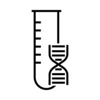 test tube and DNA symbol. laboratory and science icon vector