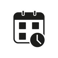 calendar icon with clock time vector