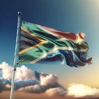 Proud Flutter of the South Africa Flag Against the Sky photo