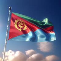 Proud Flutter of the Eritrea Flag Against the Sky photo