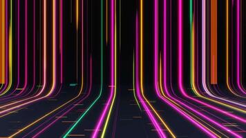 3D futuristic neon abstract background, Laser rays colorful lights animations loop, Pride month concept video